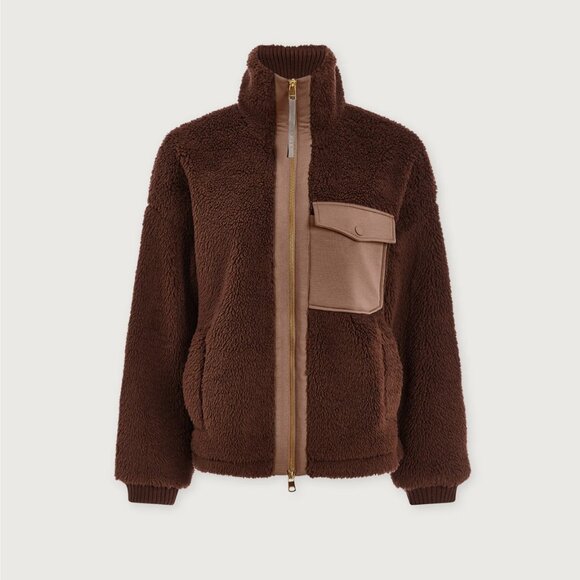 302. VARLEY Lowell Sherpa Jacket Carafe Brown $228 NWT Medium - Picture 1 of 5